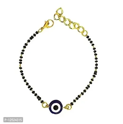 The Bling Stores Hand Mangalsutra Bracelet for Womens and Girls (Style 13) Black
