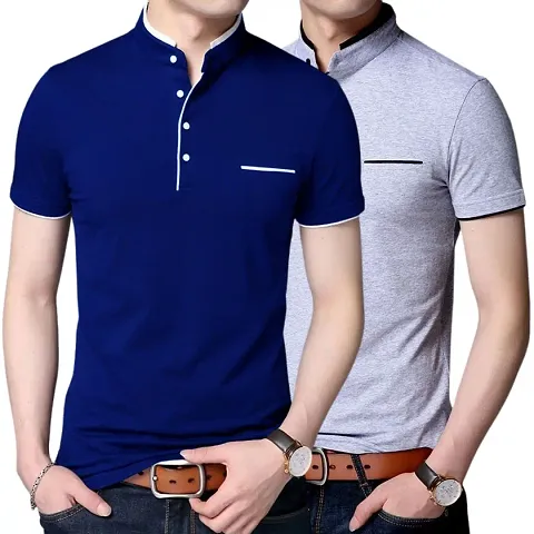 Stylish Solid T-Shirts For Men Pack Of 2