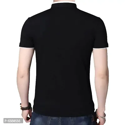 Stylish Cotton Black And Turquoise Solid Half Sleeves Henley Neck T-shirt For Men- Pack Of 2-thumb2