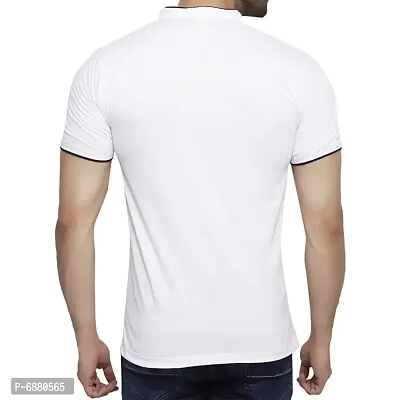 Stylish Cotton Grey And White Solid Half Sleeves Henley Neck T-shirt For Men- Pack Of 2-thumb2