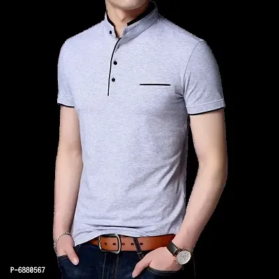 Stylish Cotton Maroon And Grey Solid Half Sleeves Henley Neck T-shirt For Men- Pack Of 2-thumb2