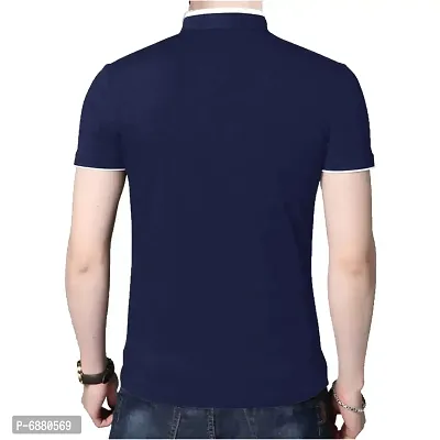 Stylish Cotton Maroon And Navy Blue Solid Half Sleeves Henley Neck T-shirt For Men- Pack Of 2-thumb2