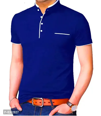 Stylish Fancy Polycotton Solid T-Shirt For Men-thumb2