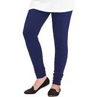 Elegant Woolen Solid Leggings For Women- Pack Of 2,Purple, Navy Blue-thumb1