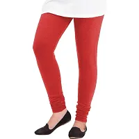 Elegant Woolen Solid Leggings For Women- Pack Of 3,Green, Maroon, Red-thumb1
