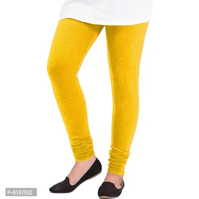 Elegant Woolen Solid Leggings For Women- Pack Of 2,Yellow, Light Grey-thumb2