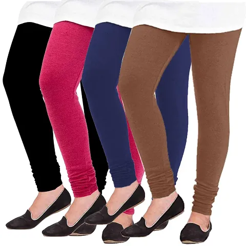 Pack of 4 Winter Woolen Warm Leggings for Women Girls