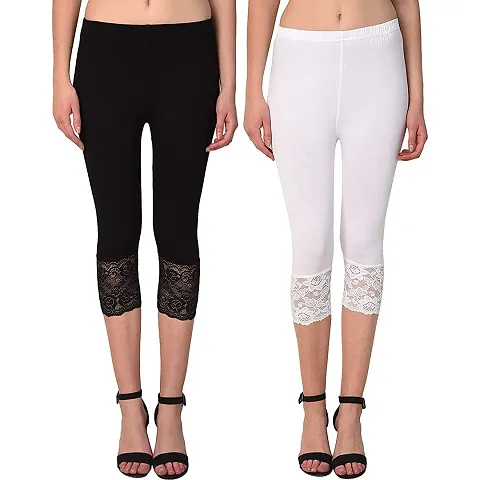 Elegant Solid Capris For Women Pack Of 2