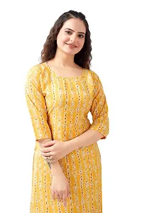 Stylish Yellow Crepe Printed Kurta For Women-thumb2