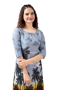 Stylish Blue Crepe Printed Kurta For Women-thumb2