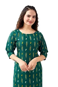 Stylish Green Crepe Printed Kurta For Women-thumb2