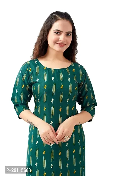 Stylish Green Crepe Printed Kurta For Women-thumb3