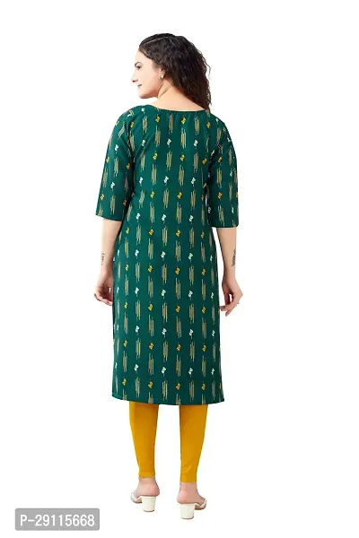 Stylish Green Crepe Printed Kurta For Women-thumb2