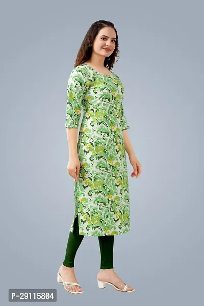 Stylish Green Crepe Printed Kurta For Women-thumb0