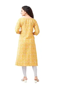 Stylish Yellow Crepe Printed Kurta For Women-thumb1