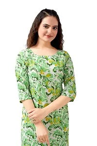 Stylish Green Crepe Printed Kurta For Women-thumb2