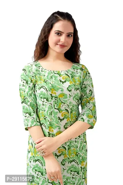 Stylish Green Crepe Printed Kurta For Women-thumb3