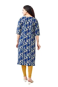 Stylish Blue Crepe Printed Kurta For Women-thumb1