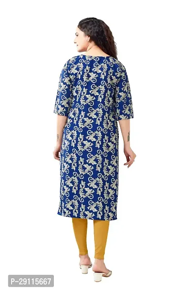 Stylish Blue Crepe Printed Kurta For Women-thumb2