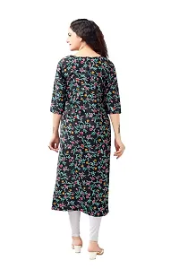 Stylish Black Crepe Printed Kurta For Women-thumb1