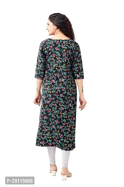 Stylish Black Crepe Printed Kurta For Women-thumb2