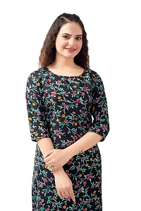 Stylish Black Crepe Printed Kurta For Women-thumb2