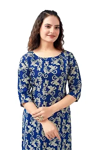 Stylish Blue Crepe Printed Kurta For Women-thumb2