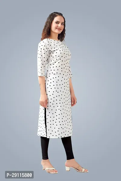 Stylish White Crepe Printed Kurta For Women-thumb0