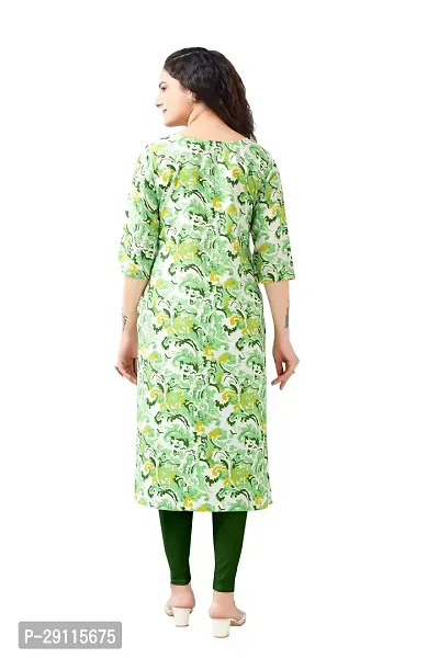 Stylish Green Crepe Printed Kurta For Women-thumb2