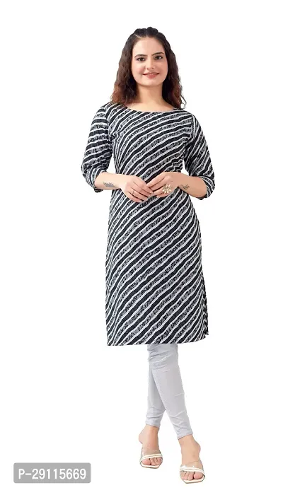 Stylish Grey Crepe Printed Kurta For Women-thumb0