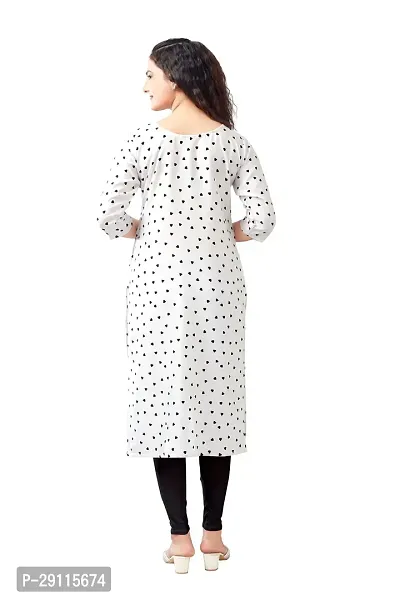 Stylish White Crepe Printed Kurta For Women-thumb2