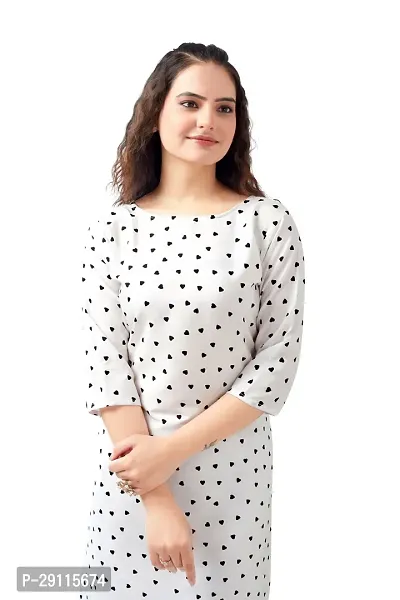 Stylish White Crepe Printed Kurta For Women-thumb3