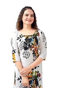 Stylish White Crepe Printed Kurta For Women-thumb2