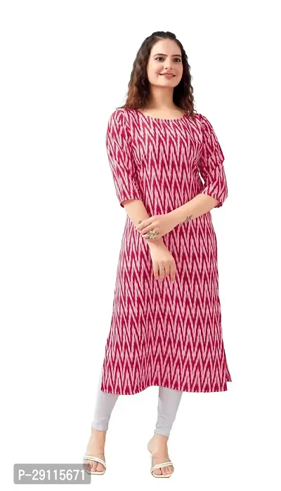 Stylish Pink Crepe Printed Kurta For Women-thumb0