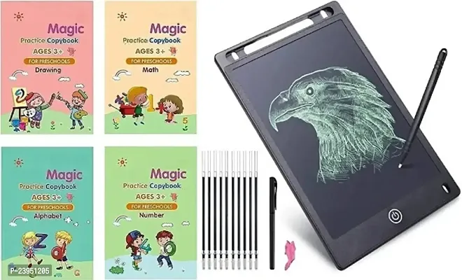 Magic Practice Copybook Number Tracing Book for Pre-schoolers 4 Book 10 Refile And Writing pad Tablet Tab with Pen Electronic LCD Kids Tablet 8.5 Inch(MB and DS)-thumb0