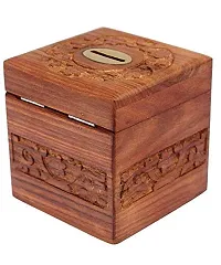 Handmade Wooden Money Box with Lock-thumb1