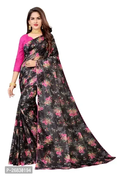 Beautiful Supernet Saree with Blouse piece For Women