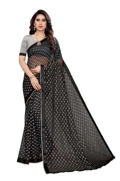 Alluring Net Saree with Blouse piece