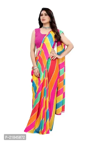 Women's Jacquard Net Saree With Blouse Piece (1001-3_Multicolour)