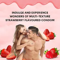 Cobra Premium - Multi Texture Dotted  Ribbed (Lubricated Condom) Strawberry Flavour (3Pcs in Each Wallet, Pack of 10)-thumb1