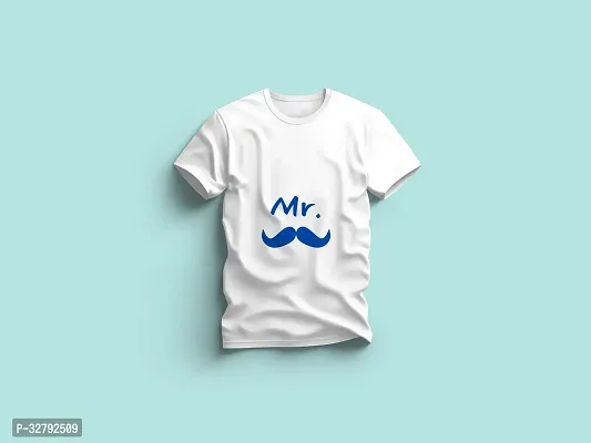 Stylish White Polycotton T-Shirt For Men-thumb0