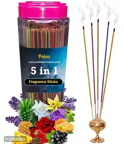 Golden Perfumery Agarbatti 5 In 1 ( Mix Fragrances ) Agarbatti (Incense Stick) Fragrances Mogra Rose Chandan Firdos Golden Apple 240 Sticks