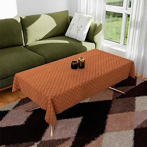 Gud2buy Center Table Cover | Velvet Table Cover | Quilted Center Table Cover | Reusable Cloth Cover for Table Top | Table Protector Cover | 36x54 Inch | Brown