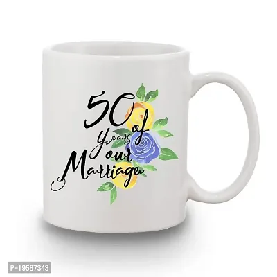 BANDHAN Happy Anniversary Beautifully Design Printed Ceramic Coffee Mug350ML-thumb0