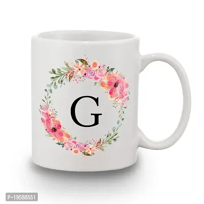 BANDHAN Designer Rakhi Colorful Floral G Alphabet Printed Coffee Mug 350 ML Roli Tikka Pack Rakhi for Brother and Bhabhi with Gift-thumb0