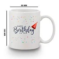 BANDHAN Happy Birthday Cup and Star Printed White Ceramic Coffee Mug Best Birthday Gift-thumb2