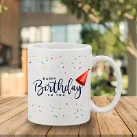 BANDHAN Happy Birthday Cup and Star Printed White Ceramic Coffee Mug Best Birthday Gift-thumb3