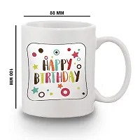 BANDHAN Best Friend Happy Birthday Stylish Design Printed Ceramic Coffee Mug 350ML-thumb2