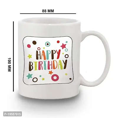 BANDHAN Best Friend Happy Birthday Stylish Design Printed Ceramic Coffee Mug 350ML-thumb3