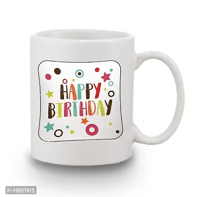 BANDHAN Best Friend Happy Birthday Stylish Design Printed Ceramic Coffee Mug 350ML-thumb0